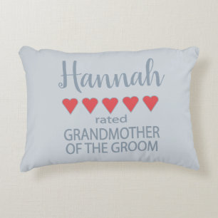 Bridal & Wedding Party 5 Heart Grandmother o Groom Accent Pillow