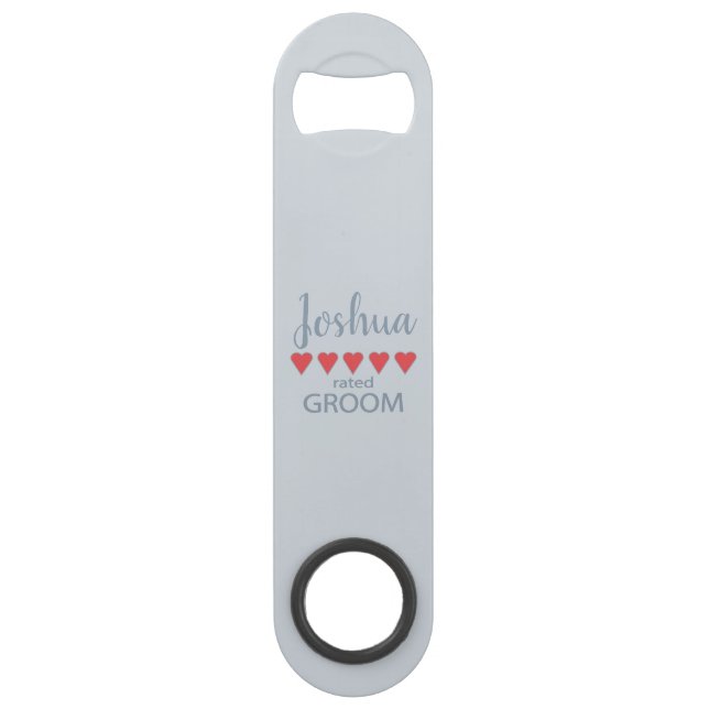Bridal & Wedding Party 5 Heart Groom Bar Key (Front)