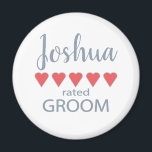 Bridal & Wedding Party 5 Heart Groom Magnet<br><div class="desc">Members of the bridal party and wedding party will feel loved and appreciated with a “five heart” gift made especially for them. Love is what it’s all about. Whether it’s a hometown wedding or destination wedding the personalized items will be sure to bring smiles along the way. The customizable t-shirts...</div>