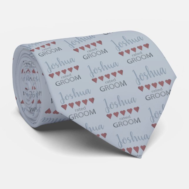 Bridal & Wedding Party 5 Heart Groom Tie (Rolled)