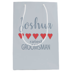 Bridal & Wedding Party 5 Heart Groomsman Medium Gift Bag