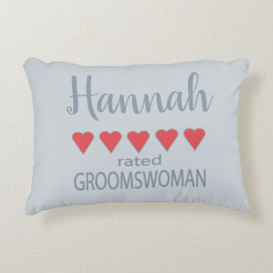Bridal & Wedding Party 5 Heart Groomswoman Accent Pillow