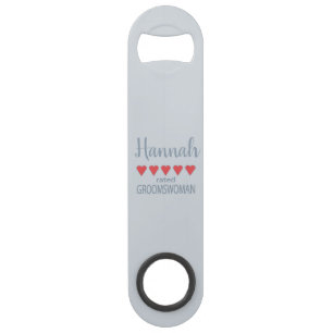 Bridal & Wedding Party 5 Heart Groomswoman Bar Key