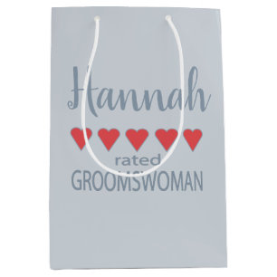 Bridal & Wedding Party 5 Heart Groomswoman Medium Gift Bag