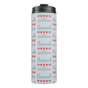 Bridal & Wedding Party 5 Heart Groomswoman Thermal Tumbler