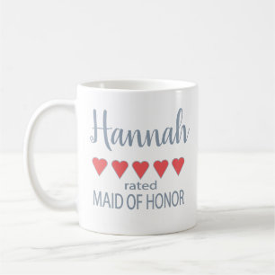 Bridal & Wedding Party 5 Heart Maid of Honour Coffee Mug