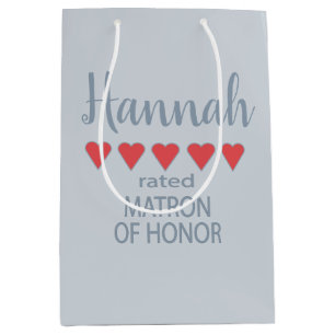 Bridal & Wedding Party 5 Heart Matron of Honour Medium Gift Bag