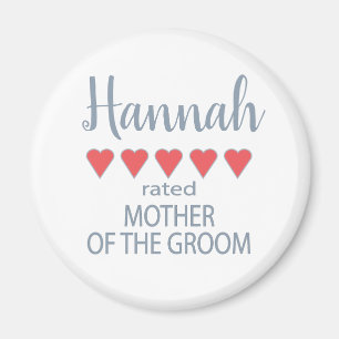 Bridal & Wedding Party 5 Heart Mother of Groom Magnet