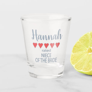 Bridal & Wedding Party 5 Heart Niece of Bride Shot Glass