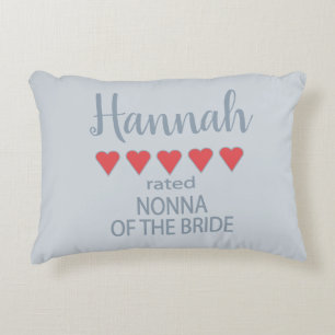 Bridal & Wedding Party 5 Heart Nonna of Bride Accent Pillow