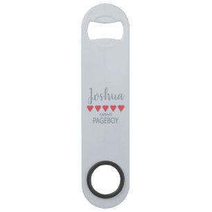Bridal & Wedding Party 5 Heart Pageboy Bar Key