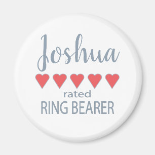 Bridal & Wedding Party 5 Heart Ring Bearer Magnet