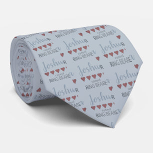 Bridal & Wedding Party 5 Heart Ring Bearer Tie