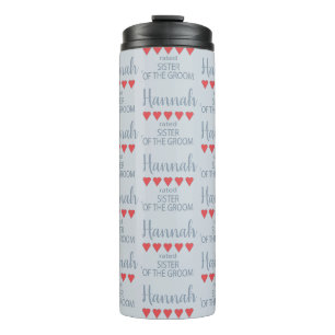 Bridal & Wedding Party 5 Heart Sister of Groom Thermal Tumbler