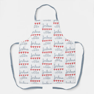 Bridal & Wedding Party 5 Heart Usher Apron