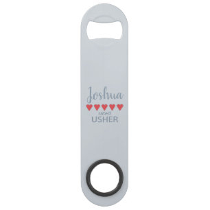 Bridal & Wedding Party 5 Heart Usher Bar Key