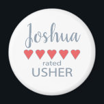 Bridal & Wedding Party 5 Heart Usher Magnet<br><div class="desc">Members of the bridal party and wedding party will feel loved and appreciated with a “five heart” gift made especially for them. Love is what it’s all about. Whether it’s a hometown wedding or destination wedding the personalized items will be sure to bring smiles along the way. The customizable t-shirts...</div>