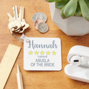 Bridal & Wedding Party 5 Star Abuela of Bride Keychain