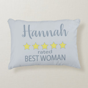 Bridal & Wedding Party 5 Star Best Woman Accent Pillow