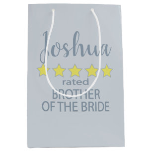 Bridal & Wedding Party 5 Star Brother of Bride Medium Gift Bag