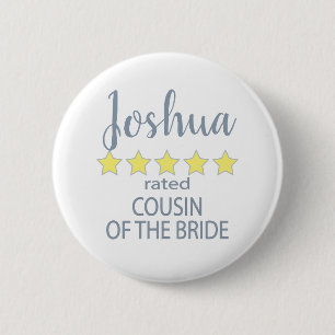 Bridal & Wedding Party 5 Star Cousin of Bride 2 Inch Round Button