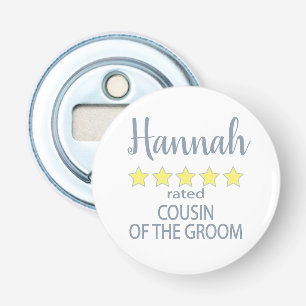 Bridal & Wedding Party 5 Star Cousin of Groom Bottle Opener