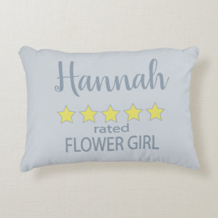 Bridal & Wedding Party 5 Star Flower Girl Accent Pillow