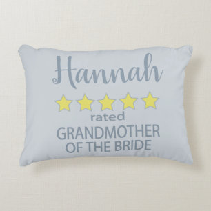 Bridal & Wedding Party 5 Star Grandmother of Bride Accent Pillow