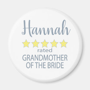 Bridal & Wedding Party 5 Star Grandmother of Bride Magnet