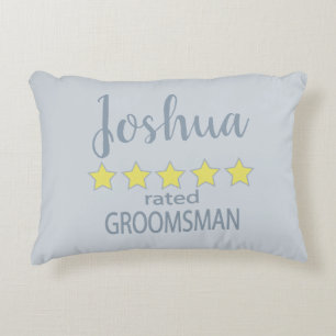 Bridal & Wedding Party 5 Star Groomsman Accent Pillow