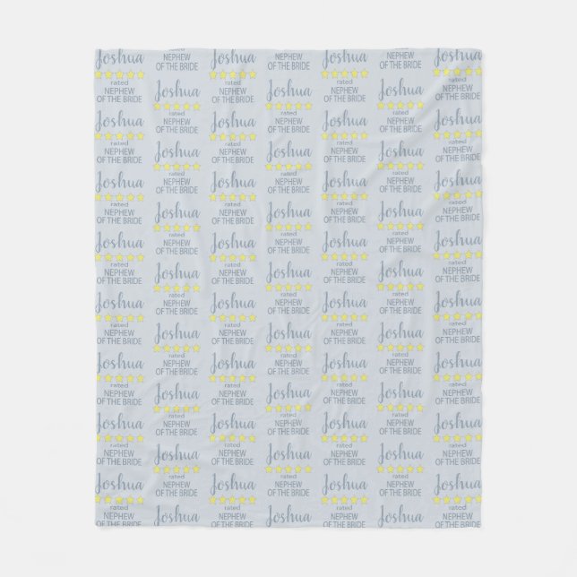 Bridal & Wedding Party 5 Star Nephew of Bride Fleece Blanket (Front)