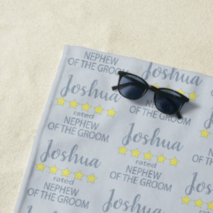 Bridal & Wedding Party 5 Star Nephew of Groom Beach Towel