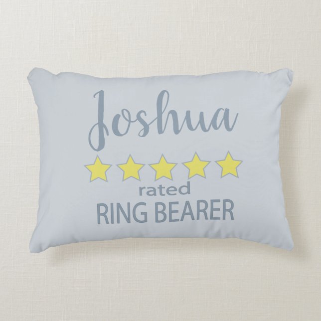 Bridal & Wedding Party 5 Star Ring Bearer Accent Pillow (Front)