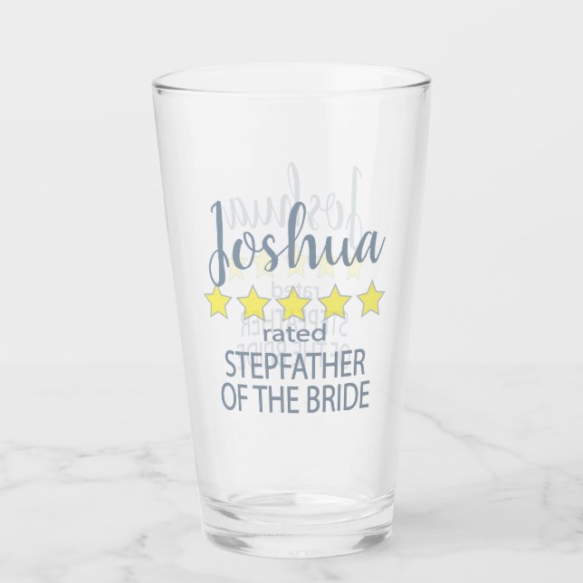 Bridal & Wedding Party 5 Star Stepfather of Bride Glass (Front)