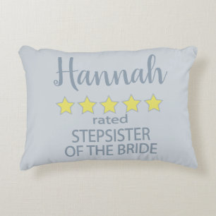 Bridal & Wedding Party 5 Star Stepsister of Bride Accent Pillow