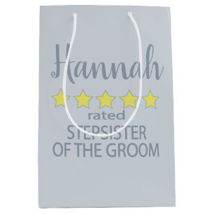Bridal & Wedding Party 5 Star Stepsister of Groom Medium Gift Bag
