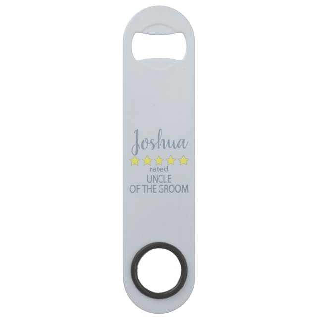 Bridal & Wedding Party 5 Star Uncle of Groom Bar Key (Front)