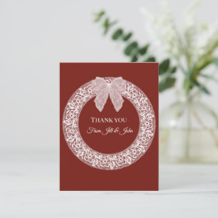 Bridal Wedding Shower Thank You Card Lace Wreath