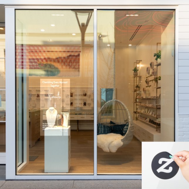 Bridal White Weddings Celebrating Love Romance Window Cling (Store Window)