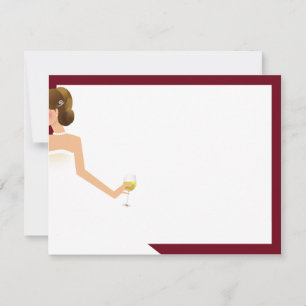 Bridal wine brunette burgundy blank card 4x6