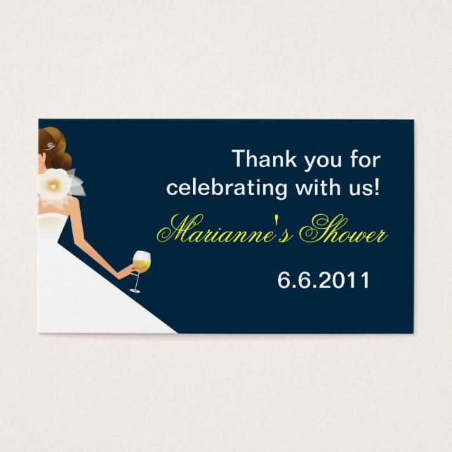 Bridal wine brunette on navy (Front)