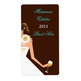 Bridal Wine Invitation (Brunette on brown w/white)