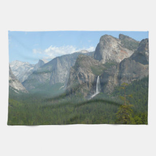 Bridalveil Falls and Half Dome at Yosemite Kitchen Towel