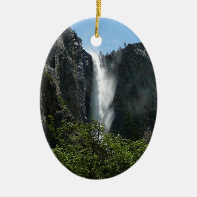 Bridalveil Falls at Yosemite National Park Ceramic Ornament (Front)