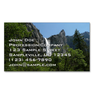 Bridalveil Falls at Yosemite National Park Magnetic Business Card