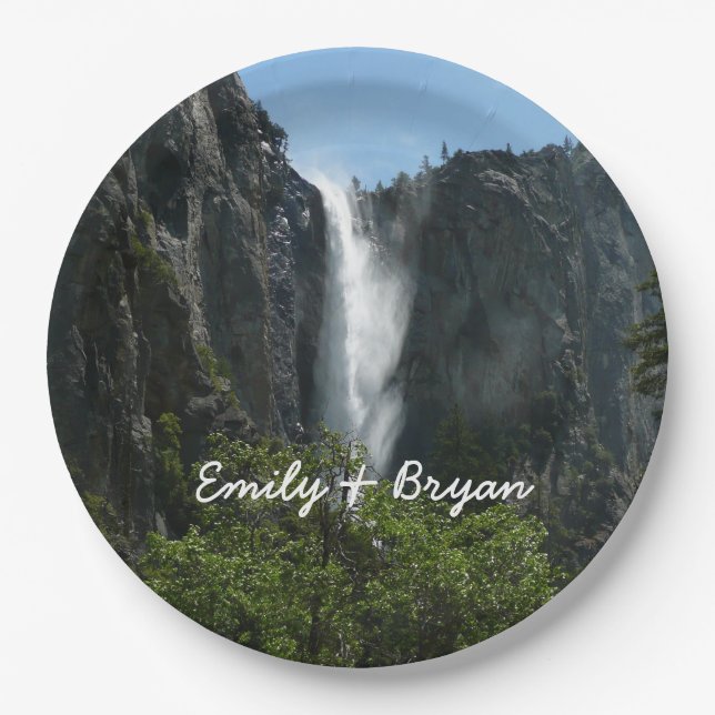 Bridalveil Falls at Yosemite National Park Paper Plate (Front)