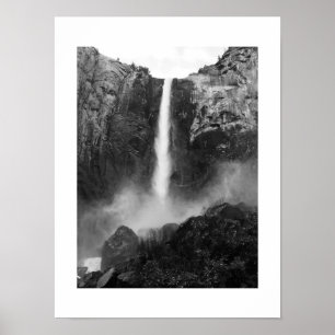 Bridalveil Falls Black and White Poster