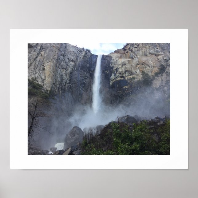 Bridalveil Falls Waterfall Poster - Original Blue (Front)