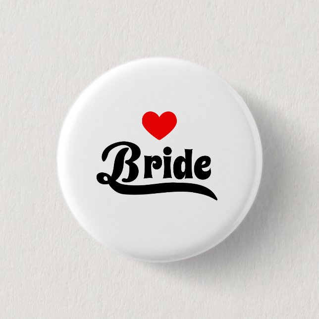 Bride 1 Inch Round Button (Front)