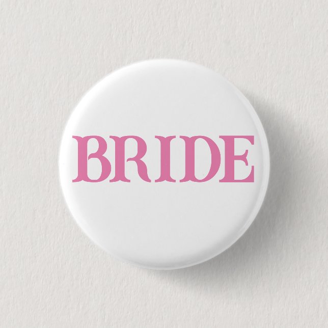 Bride 1 Inch Round Button (Front)